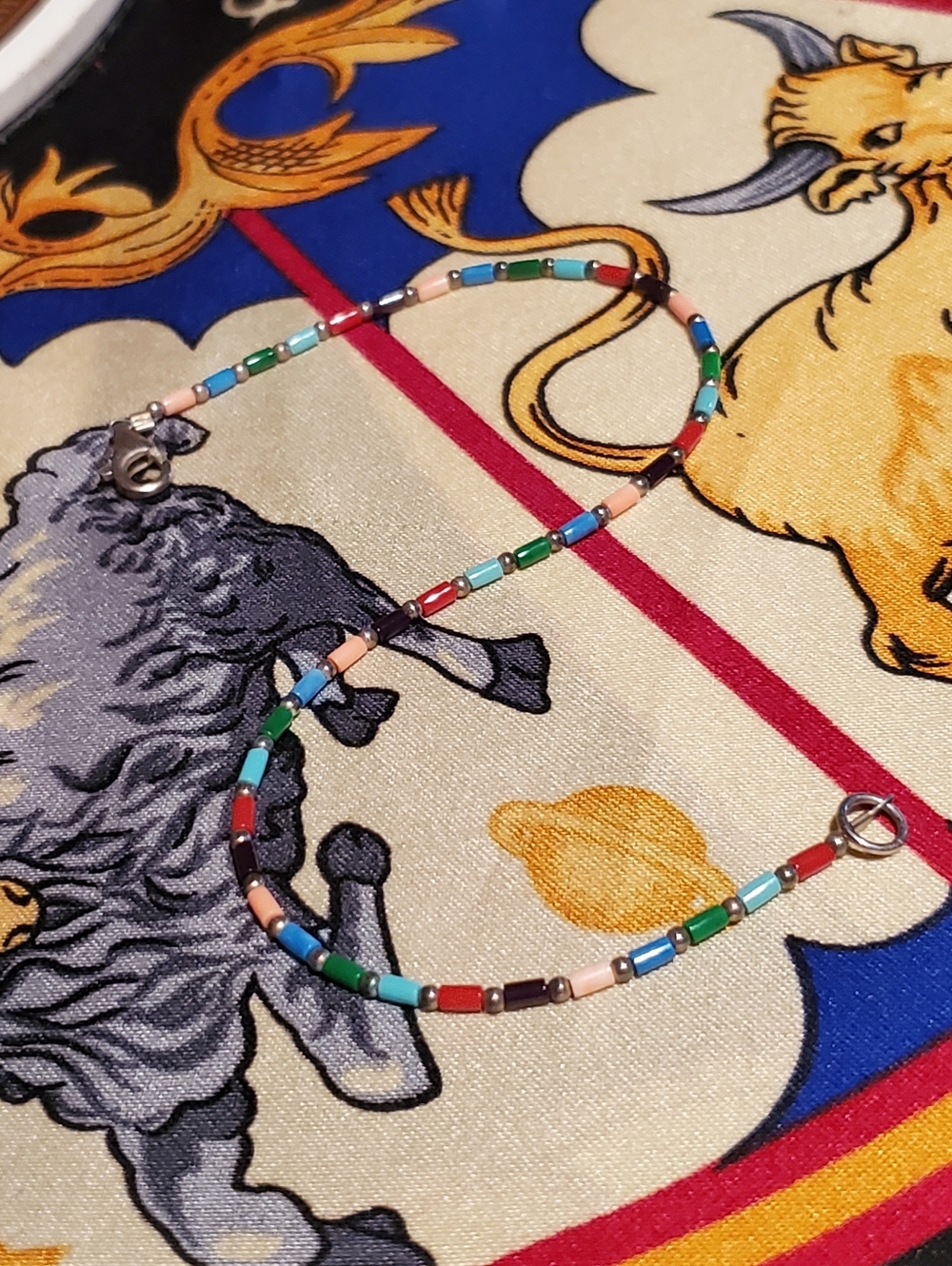 Silpada Sterling Silver Multicolor Seed Bead Anklet 9.5"